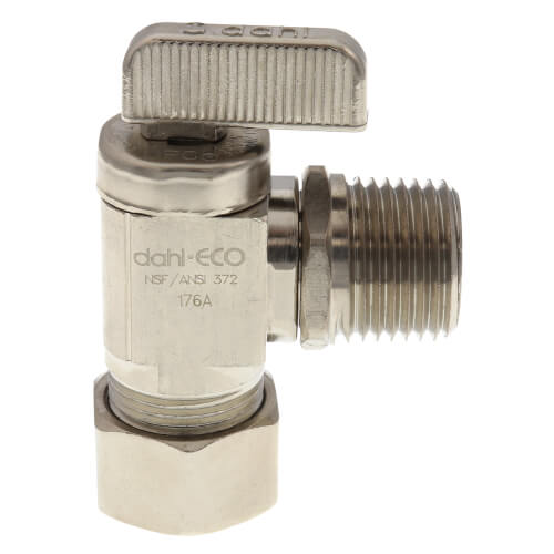 Main product image of 1/2" Nom Compression (5/8" OD) x 1/2" Female Solder or 1/2" MIP Angle Stop & Isolation Valve, Lead Free (Chrome Plated)