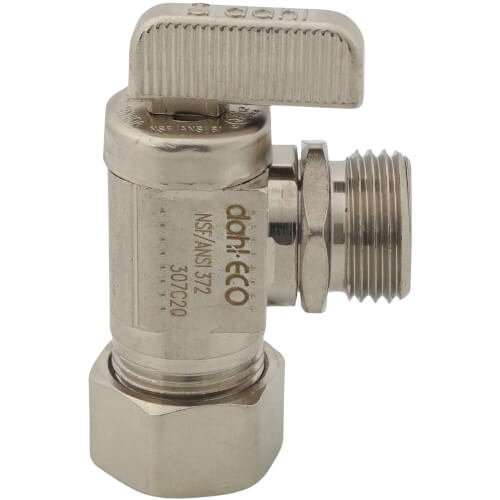 Main product image of 1/2" Nom Comp (5/8" OD) x 1/2" NPSM Angle Supply Stop, Lead Free (Chrome Plated)