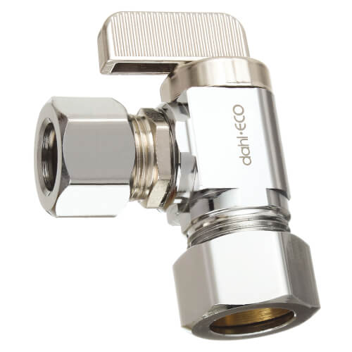 Main product image of 1/2" Nom Comp (5/8" OD) x 1/2" OD Comp Angle Supply Stop, Lead Free (Chrome Plated)