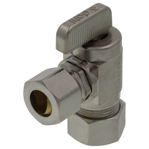 Main product image of 1/2" Nom Comp (5/8" OD) x 1/2" OD Comp Angle Supply Stop, Lead Free (Chrome Plated)