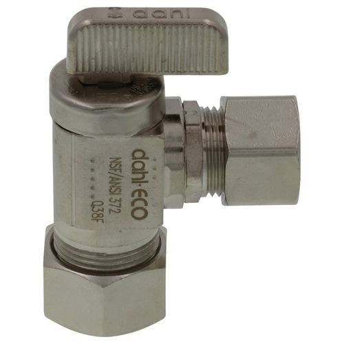 Main product image of 1/2" Nom Comp (5/8" OD) x 1/2" OD Comp Angle Supply Stop, Lead Free (Chrome Plated)