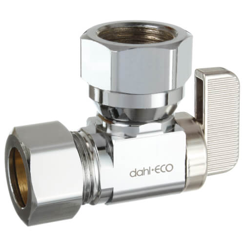 Main product image of 1/2" Nom Compression (5/8" OD) x 1/2" FIP Angle Stop & Isolation Valve, Lead Free (Chrome Plated)