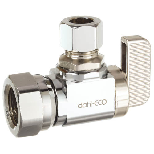 3/8" FIP x 3/8" OD Compression Angle Stop Valve, Lead Free (Chrome Plated)