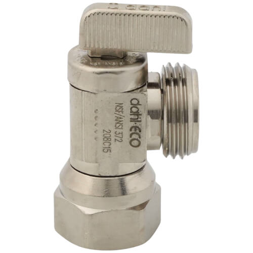 1/2" FIP x Hose Angle Hose & Boiler Drain, Lead Free (Chrome Plated)