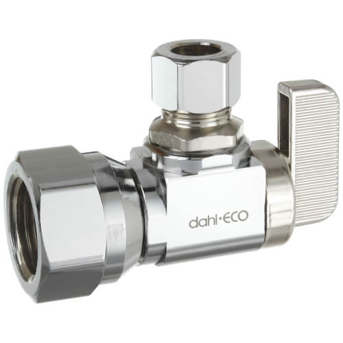 1/2" FIP x 3/8" OD Compression Angle Stop Valve, Lead Free (Chrome Plated Brass)