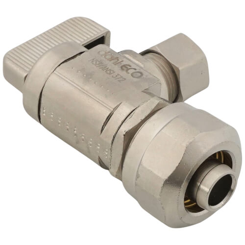 Main product image of 1/2" Pex Compression (5/8" OD) x 3/8" OD Compression Angle Stop Valve, Lead Free (Chrome Plated)