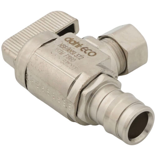 Main product image of 1/2" Expansion PEX x 3/8" OD Comp Angle Supply Stop Valve, Lead Free (Chrome Plated)