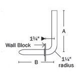 1/2" Male Sweat Copper Tub Spout Elbow with Wall Block, No Lead (10" x 8")