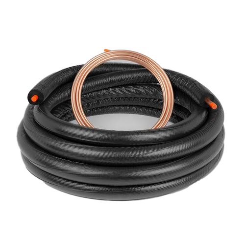 Main product image of 3/8" LL x 3/4" SL Standard Refrigerant Line Set, 1/2" Black Duraguard UV Resistant Suction Line Only (50')