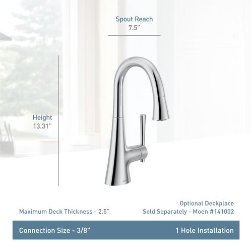 Main product image of Kurv 1 Handle Bar Faucet (Chrome), 6126