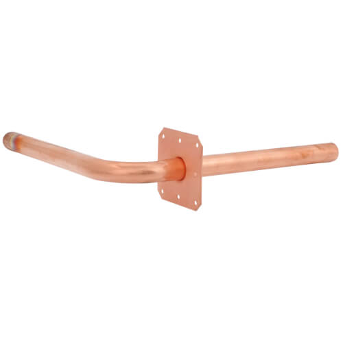 1/2" Male Sweat Copper Tub Spout Stub Out Elbow with Square O Strap, No Lead (8" x 7")