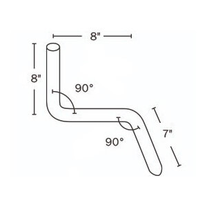 1/2" CTS Offset Tub Spout Elbow, Spun Left, No Lead (8" x 8" x 7")