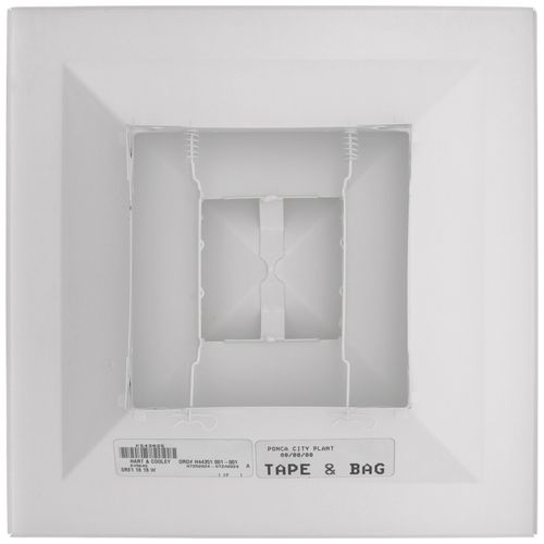 Main product image of 18" x 18" (Wall Opening Size) White Steel Louvered Ceiling Diffuser, Flat Margin (SRE1 Series)