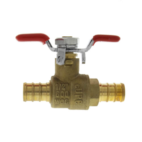 1/2" PEX x 1/2" PEX Ball Valve, T-Handle (Lead Free)