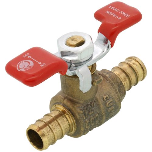 Main product image of 1/2" PEX x 1/2" PEX Ball Valve, T-Handle (Lead Free)