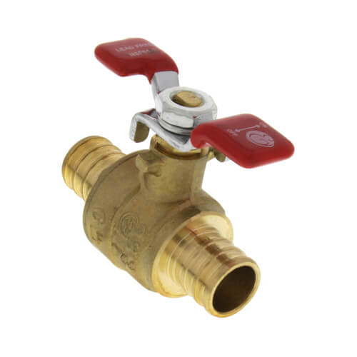 3/4" PEX x 3/4" PEX Ball Valve, T-Handle (Lead Free)