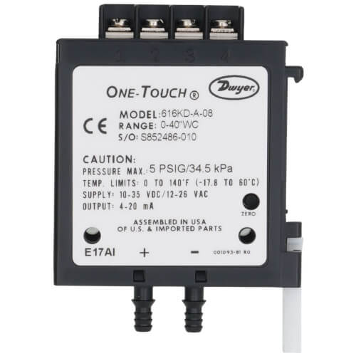 Main product image of Differential Pressure Transmitter, 4-20 mA (0 - 40.0" W.C.)