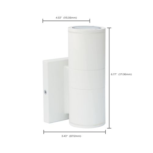 Main product image of 1 Light LED Small Up or Down Sconce Fixture White Finish 10W 120/277V