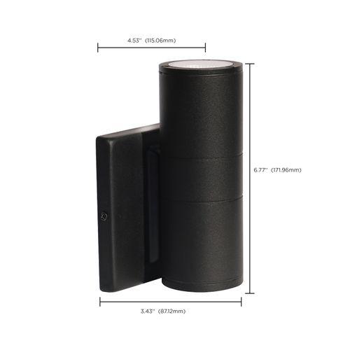Main product image of 1 Light LED Small Up or Down Sconce Fixture Black Finish 10W 120/277V