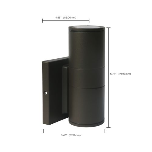 Main product image of 1 Light LED Small Up or Down Sconce Fixture Bronze Finish 10W 120/277V