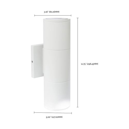 Main product image of 2 Light LED Large Up and Down Sconce Fixture White Finish 20W 120/277V