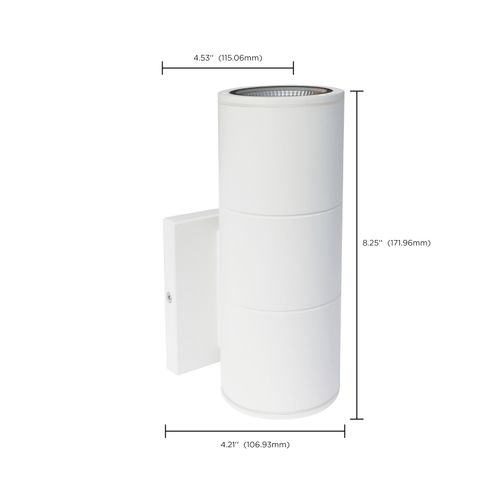 Main product image of 1 Light LED Large Up or Down Sconce Fixture White Finish 10W 120/277V