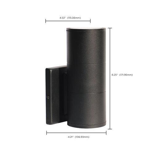 Main product image of 1 Light LED Large Up or Down Sconce Fixture Black Finish 10W 120/277V