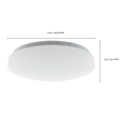 Main product image of 14" Acrylic Round Flush Mounted LED Light Fixture CCT Selectable w/ Microwave Sensor White Finish 120V