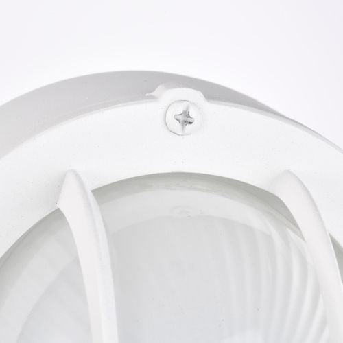Main product image of LED Small Oval Bulk Head Fixture White Finish w/ White Glass