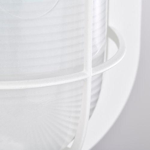 Main product image of LED Small Oval Bulk Head Fixture White Finish w/ White Glass