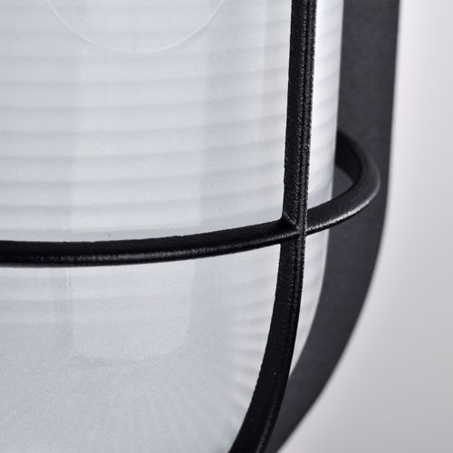 Main product image of LED Small Oval Bulk Head Fixture Black Finish w/ White Glass