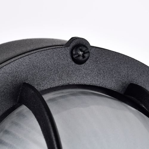 Main product image of LED Small Oval Bulk Head Fixture Black Finish w/ White Glass