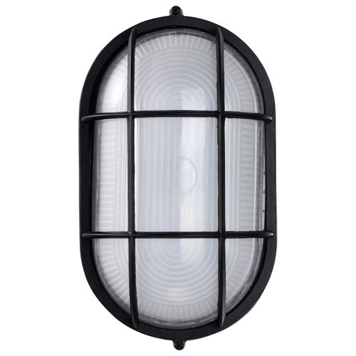 Main product image of LED Oval Bulk Head Fixture Black Finish w/ White Glass