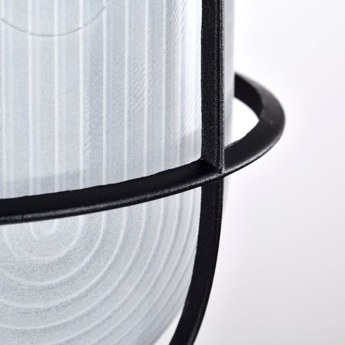 Main product image of LED Oval Bulk Head Fixture Black Finish w/ White Glass