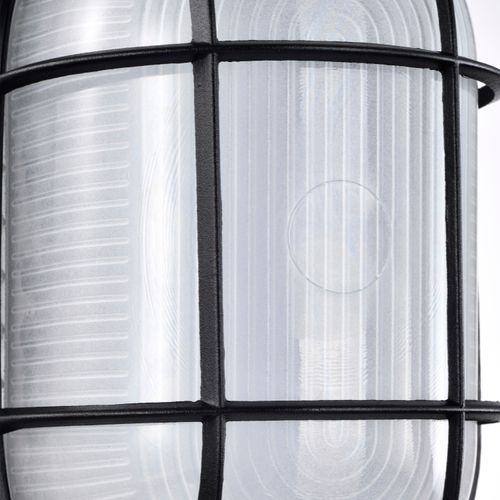 Main product image of LED Oval Bulk Head Fixture Black Finish w/ White Glass