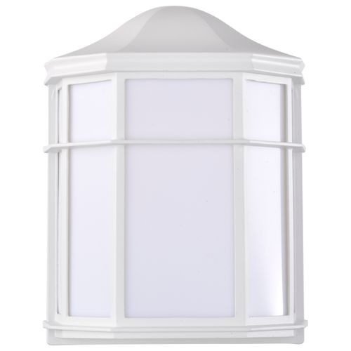 Main product image of LED Cage Lantern Fixture White Finish w/ White Linen Acrylic