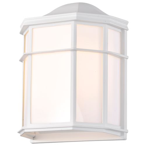 Main product image of LED Cage Lantern Fixture White Finish w/ White Linen Acrylic