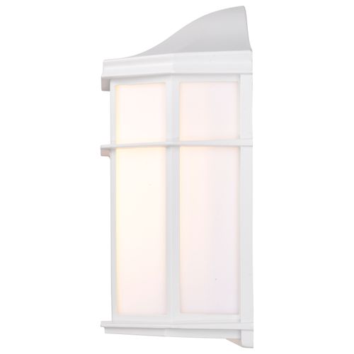 Main product image of LED Cage Lantern Fixture White Finish w/ White Linen Acrylic