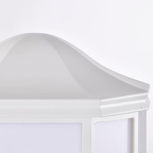 Main product image of LED Cage Lantern Fixture White Finish w/ White Linen Acrylic