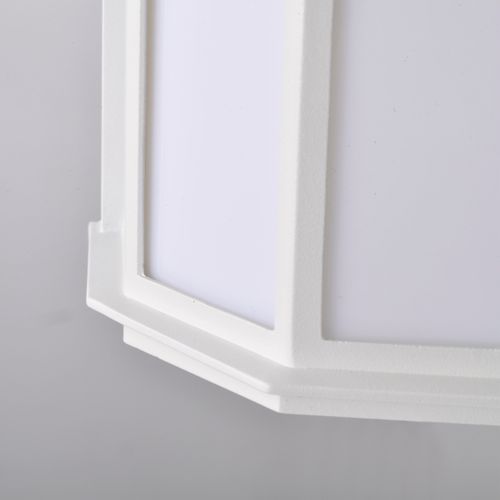 Main product image of LED Cage Lantern Fixture White Finish w/ White Linen Acrylic