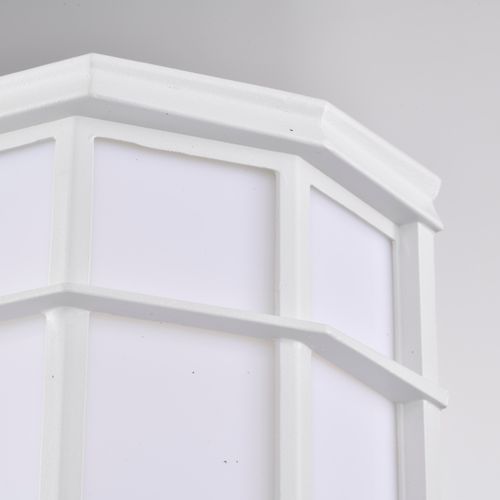 Main product image of LED Cage Lantern Fixture White Finish w/ White Linen Acrylic