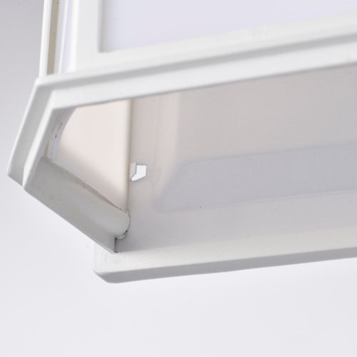 Main product image of LED Cage Lantern Fixture White Finish w/ White Linen Acrylic