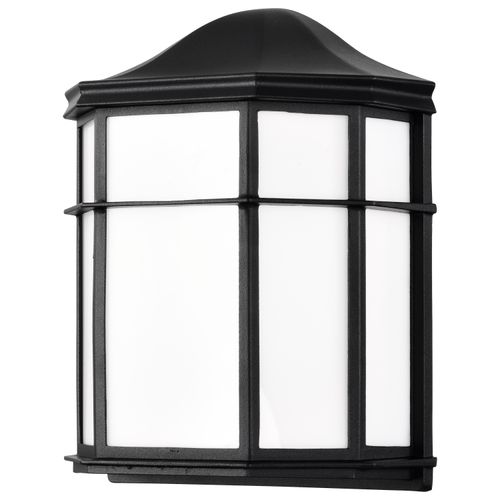 Main product image of LED Cage Lantern Fixture Black Finish w/ White Linen Acrylic