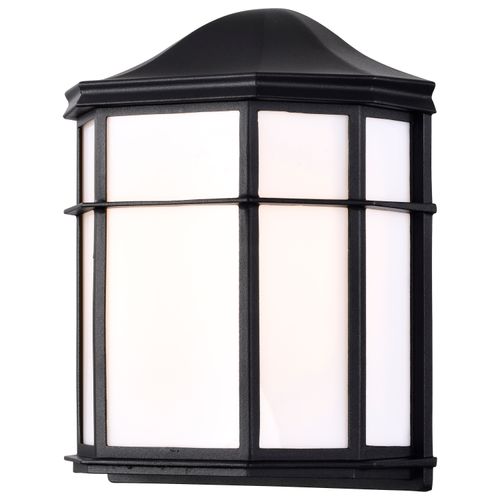 Main product image of LED Cage Lantern Fixture Black Finish w/ White Linen Acrylic