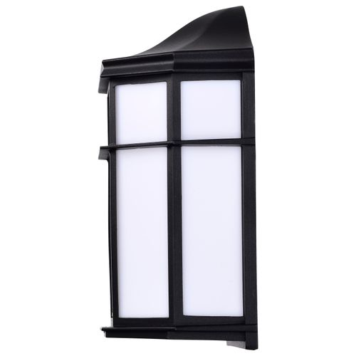 Main product image of LED Cage Lantern Fixture Black Finish w/ White Linen Acrylic