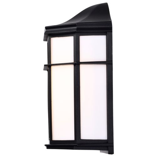 Main product image of LED Cage Lantern Fixture Black Finish w/ White Linen Acrylic