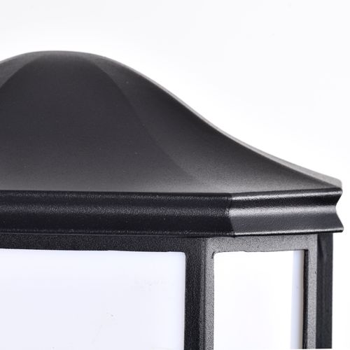 Main product image of LED Cage Lantern Fixture Black Finish w/ White Linen Acrylic
