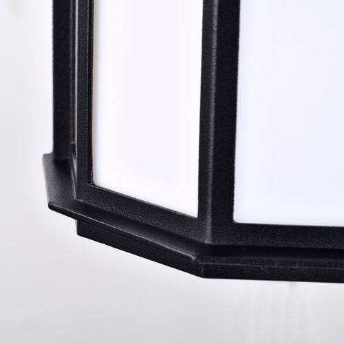 Main product image of LED Cage Lantern Fixture Black Finish w/ White Linen Acrylic