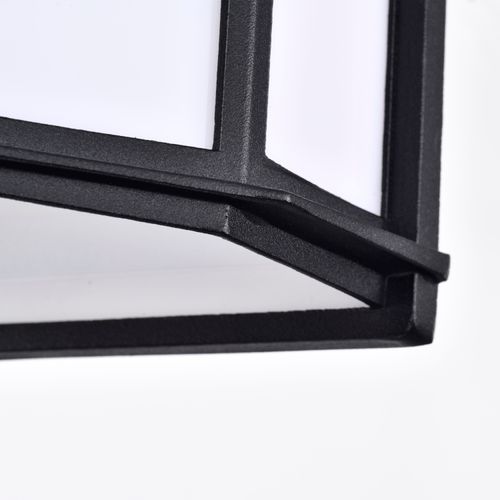 Main product image of LED Cage Lantern Fixture Black Finish w/ White Linen Acrylic