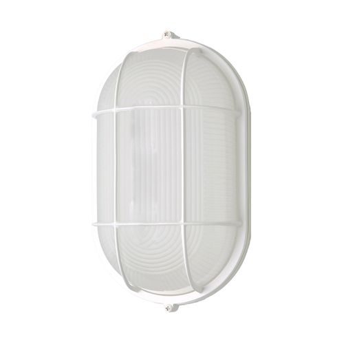 Main product image of LED Oval Bulk Head Fixture White Finish w/ White Glass